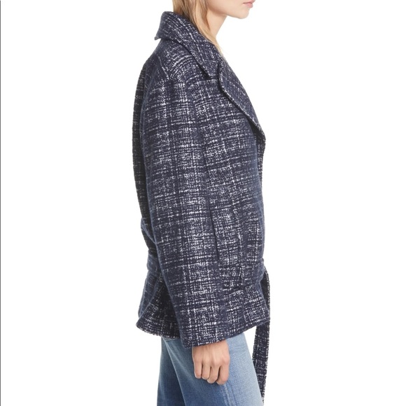 NWOT Club Monaco Textured Belted Coat - Picture 4 of 16